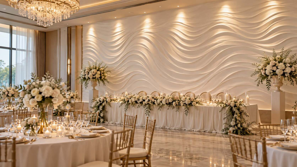 Uređenje sale za svadbe: kako 3D gipsani paneli stvaraju elegantan prostor Uređenje sale za svadbe: kako 3D gipsani paneli stvaraju elegantan prostor